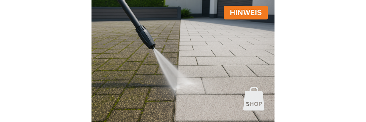 Pflastersteinreinigung mit dem Hochdruckreiniger: So werden Einfahrt &amp; Terrasse wieder blitzsauber - Pflastersteinreinigung mit Hochdruckreiniger – Tipps &amp; Anleitung | hochdruckreinigershop24.com