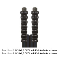 Hochdruckschlauch DN08 2SN Schwarz glatt | 400bar | M18x1,5 DKOL - beidseitig