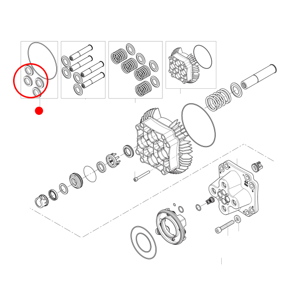Nilfisk Dichtsatz Zylinderblock NA6 101118057 -  SEAL KIT FOR CYLINDER BLOCK NA6