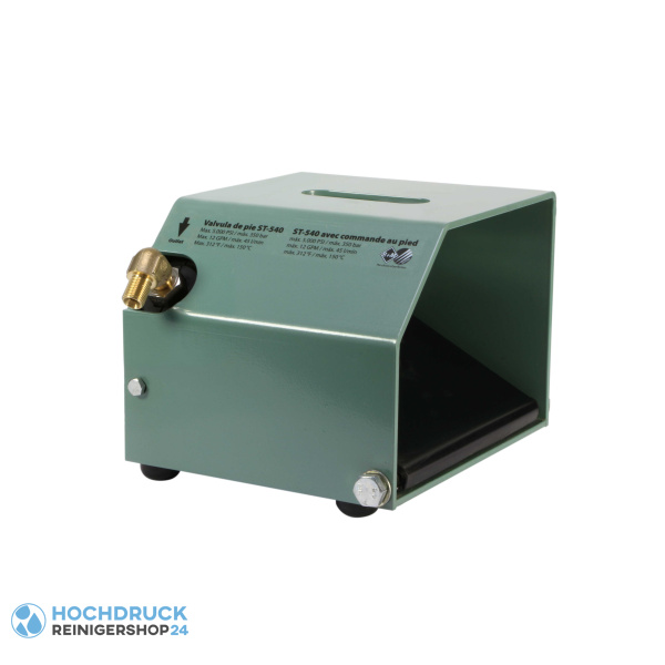 Fußschalter ST-540/2605 Eingang 3/8" IG Ausgang 1/4" AG, Max. 350 bar / 150° C