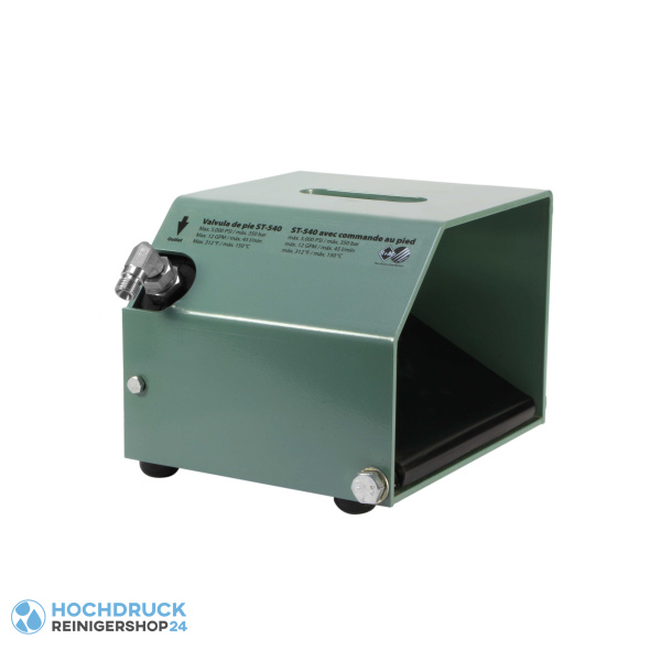 Fußschalter ST-540/2750 Eingang 3/8" IG Ausgang 1/4" AG, Max. 500 bar / 150° C
