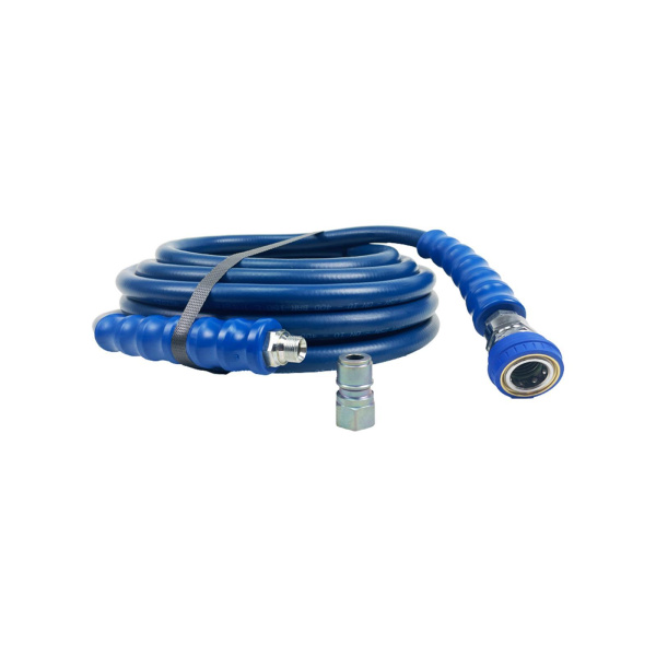 Hochdruckschlauch DN10 Blau-glatt 10 Meter inkl. Kpl.