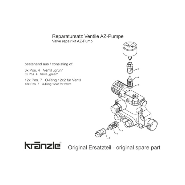 Kränzle Rep.-Satz Ventile  AZ-Pumpe (grün)